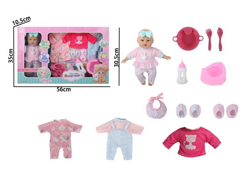 12-Inch Plastic Baby Accessories With Rubber Coating And Stuffed Cotton Padding