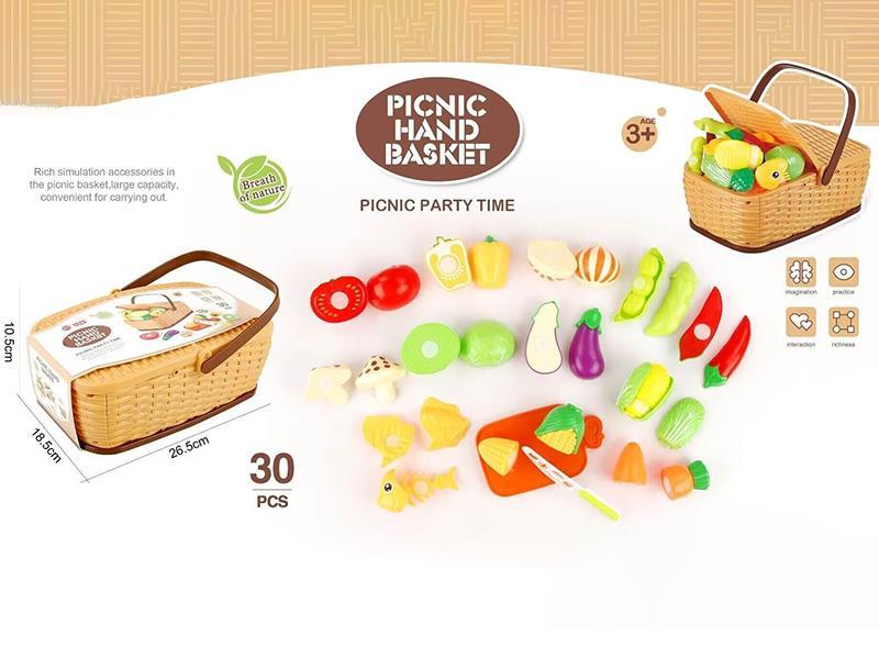 Cutting Vegetable Set Picnic Basket 30PCS