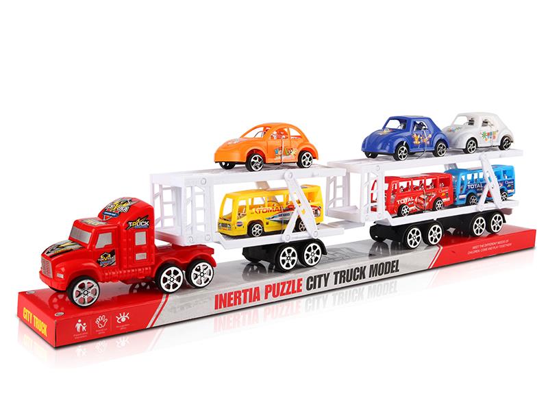 Friction Transport Truck With 3 Beetle Cars, 3 Buses
