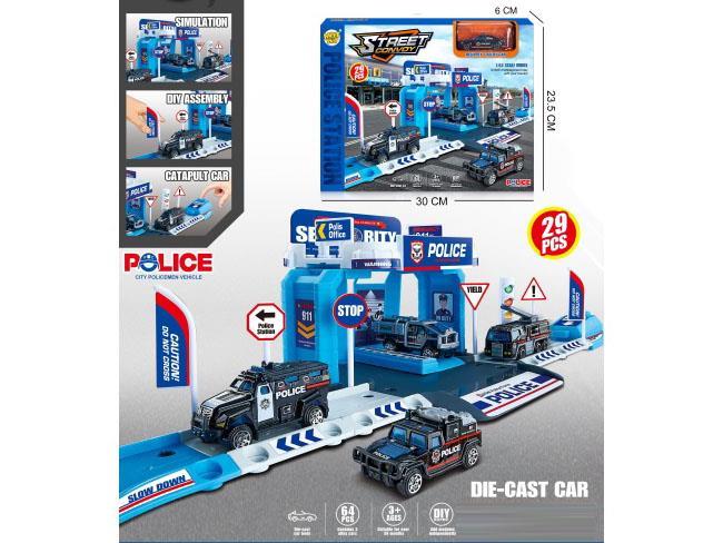 The urban police track ejection parking lot is equipped with one alloy car