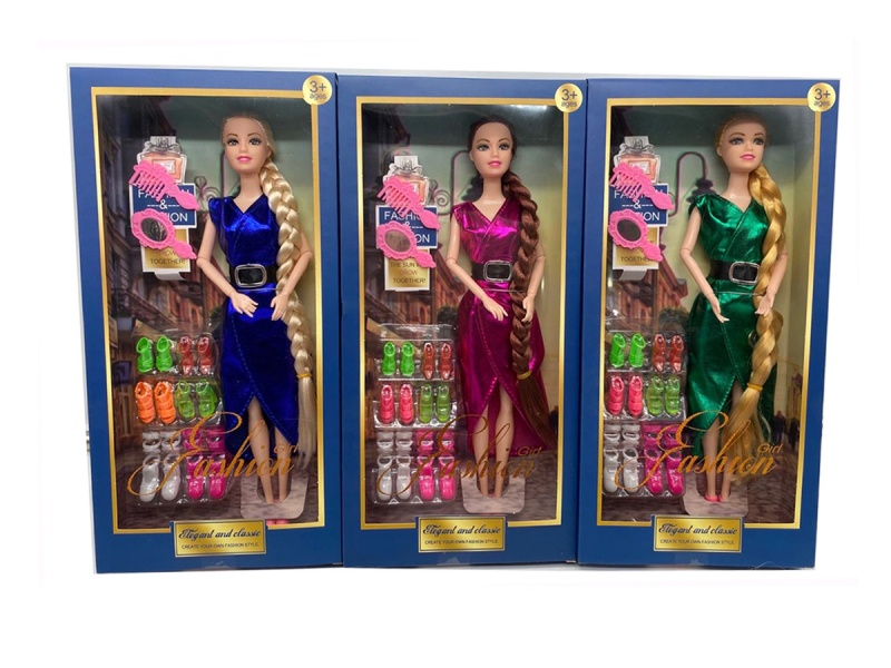 11.5-Inch Solid 9-Joint Dress Doll With Mirror. Three Sets Of Comb And Shoe Vacuum-Formed Accessories Are Mixed Together