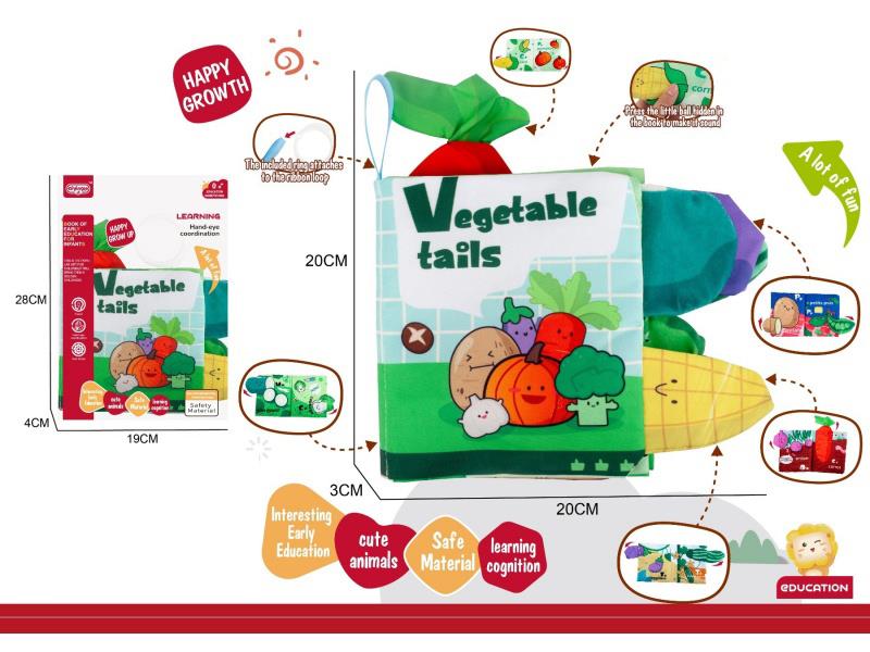 A 6-Page, 12-Sided Cloth Book With Fruit And Vegetable Tails