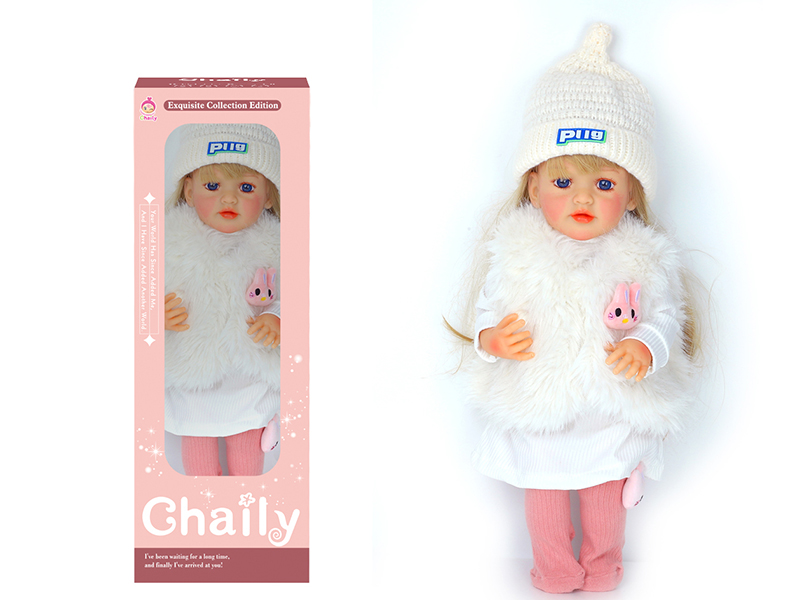 55CM Soft Glue Reborn Baby Doll(Machine Hair Transplant)With Diaper, Birth Card, Woollen Cap