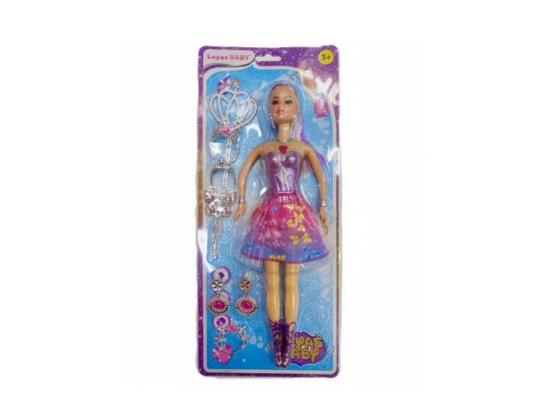 11-Inch Solid Body Doll Mixed Color Oil Spray Body Magic Wand Earrings Crown Necklace Accessories Single Plug Plate