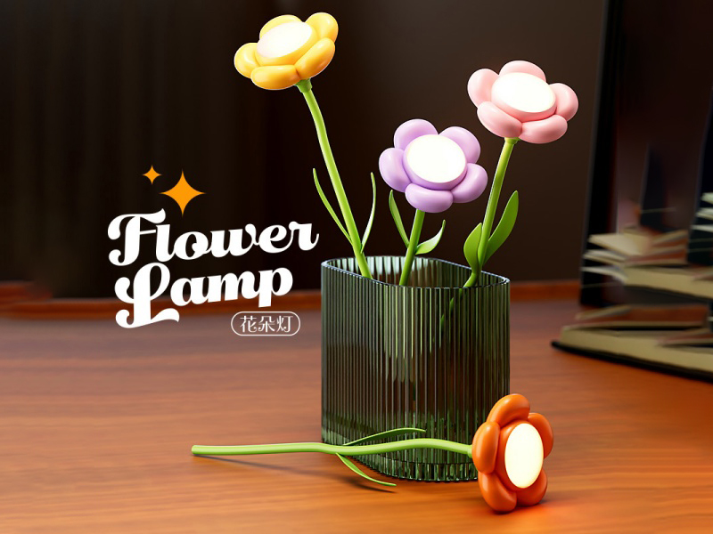 Rechargeable Led Three-Level Light Sunflower Desk Lamp/Night Light