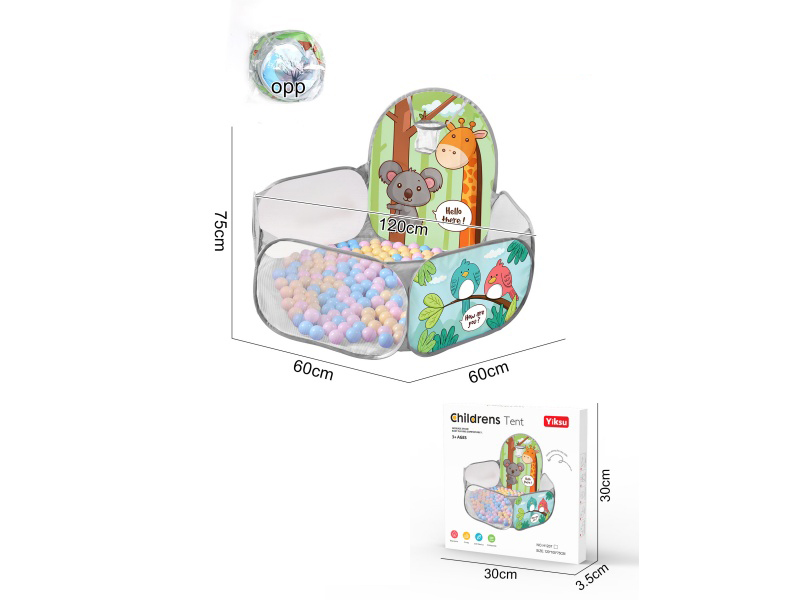 Three-net Bird Color Box - Children's Tent Tunnel Ocean Ball Pool