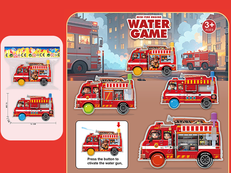 Fire Engine Water Game Toy With Water Gun