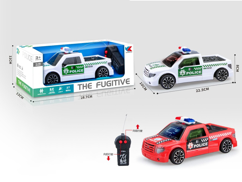 Non-Electric Pickup Truck 2CH Remote Control 3D Lighting 1:18 Police Car