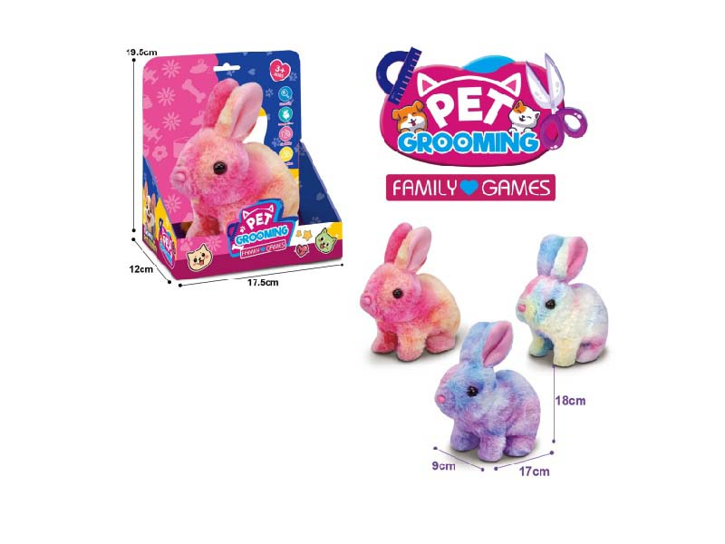 Three Types Of B/O Plush Rabbits Mixed Together