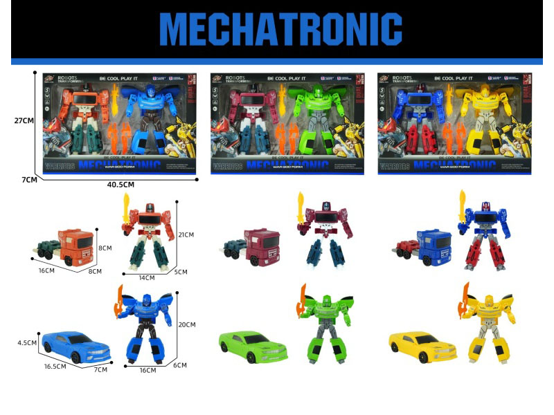 Two Transformable Robots In Combination (Mixed In Three Colors)