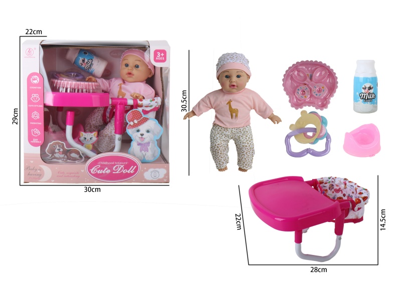 12-Inch Plastic Doll With Ic-Free Rubber Body And Filled Cotton Limbs, Iron Table Chair Parts