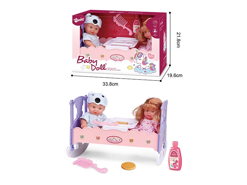 8" Dolls Sleeping Bed Play Set
