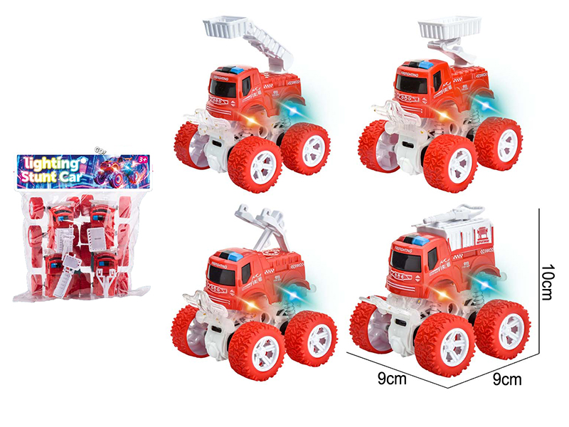 Dual Friction Stunt Fire Engine With Lights 4pcs