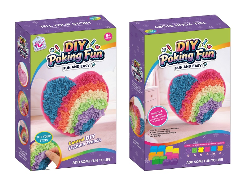 Diy Poke Poke Fun Rainbow Heart Throw Pillow