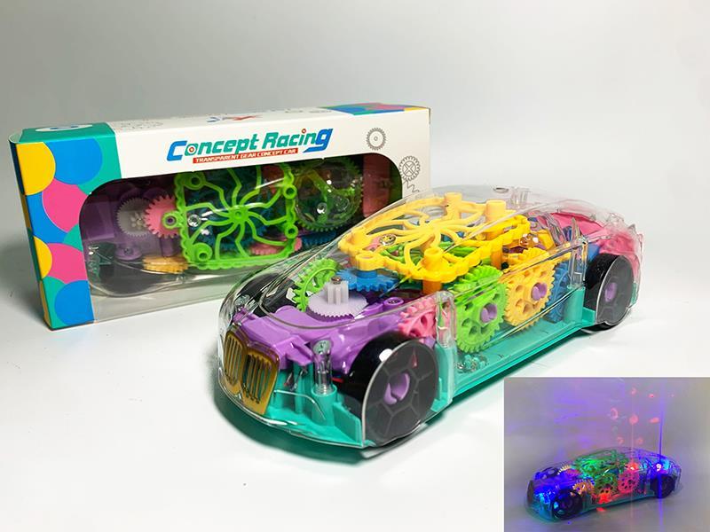 Bump And Go Transparent Gear Car With Light ,Music