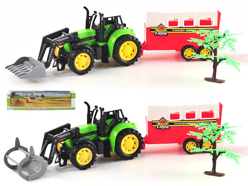 Friction Farm Tractor With Horse Box