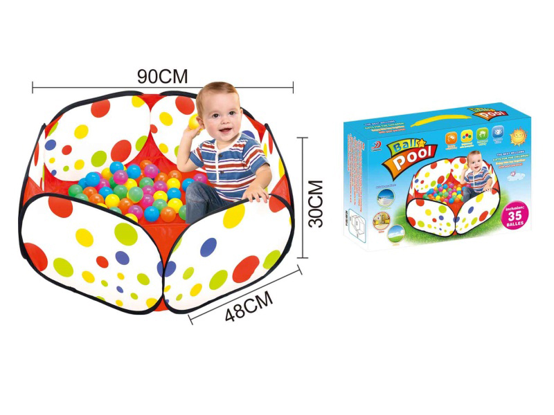 A 0.9-Meter Kids Ball Pool With A Portable Box And 35 6-CM Ocean Ball