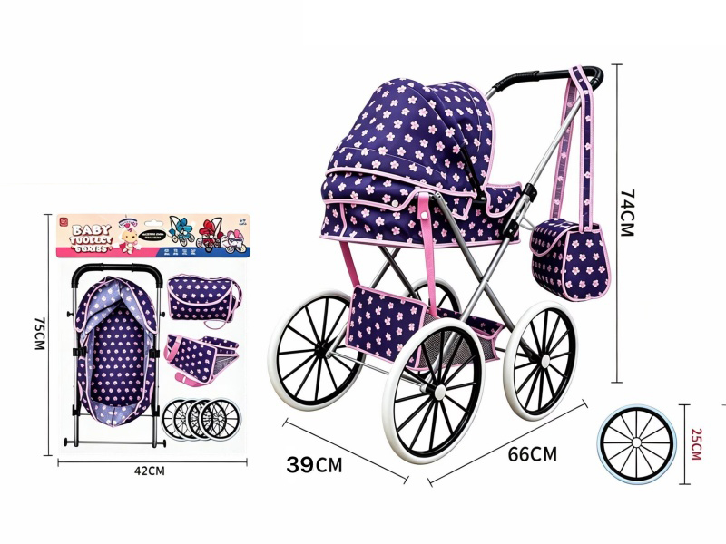 Thick Cloth Iron Stroller Toy(Small Wheel)