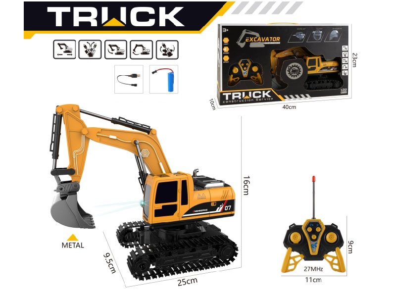 1:22 6CH R/C (Alloy Head)Excavator With Lights
