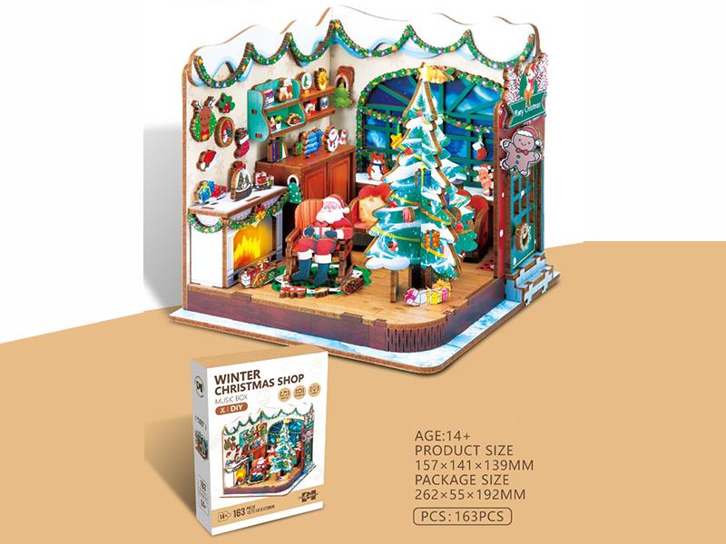 3D Wooden Puzzle Winter Christmas Shop