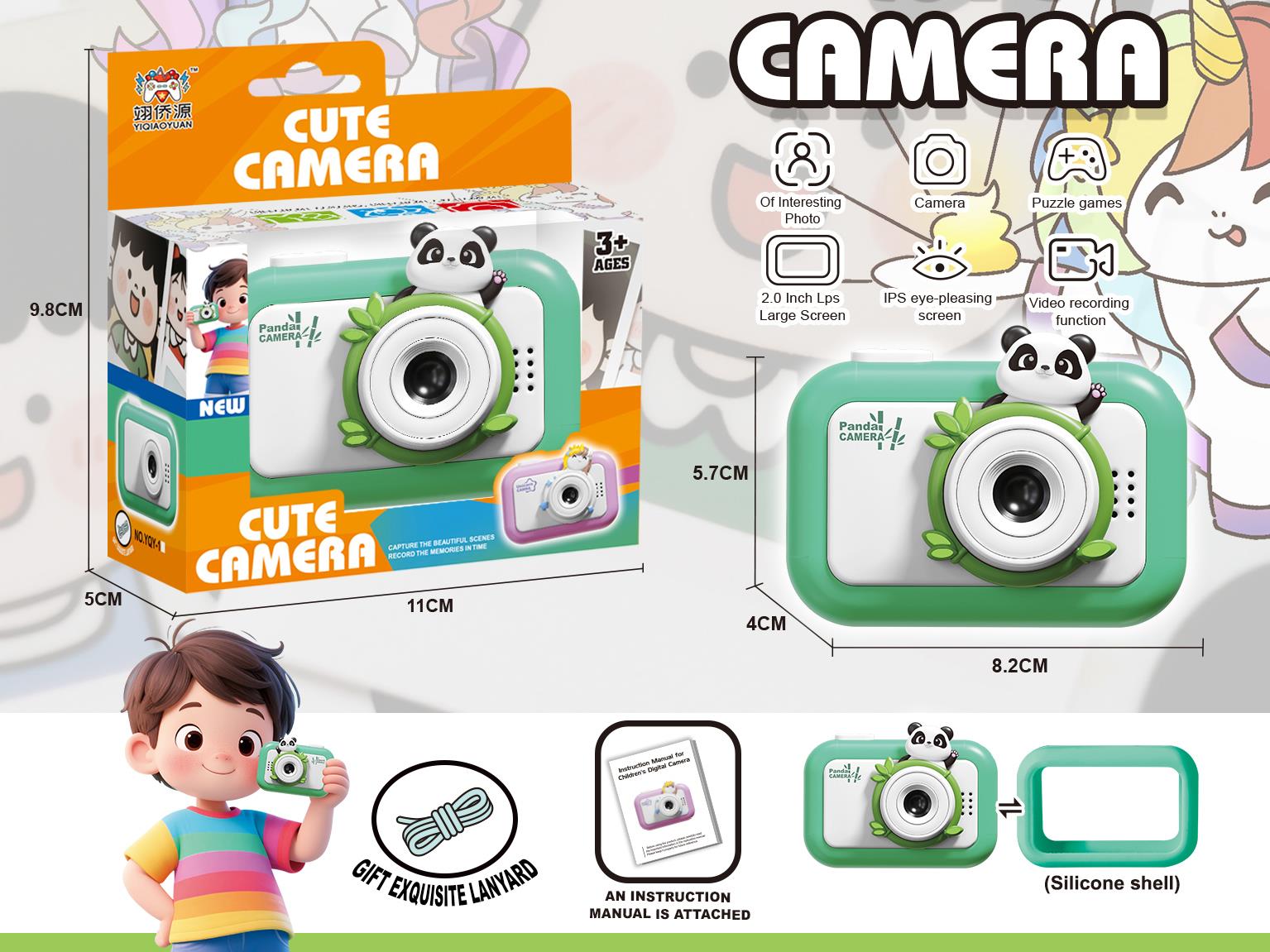Children'S Camera Can Take Photos, Videos And Play Games (In  Shape Of A Panda)