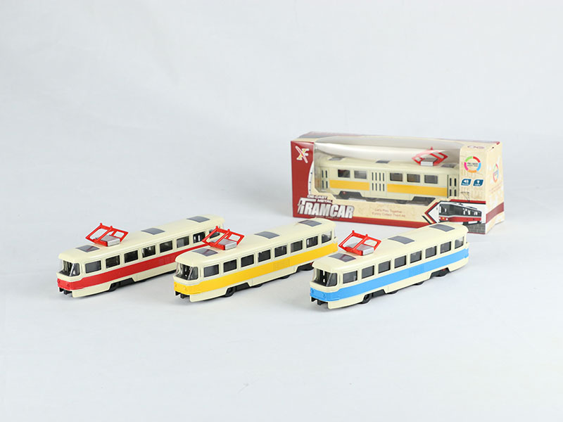1:90 Pull Back Alloy Tram Car, 3 Doors Can Open