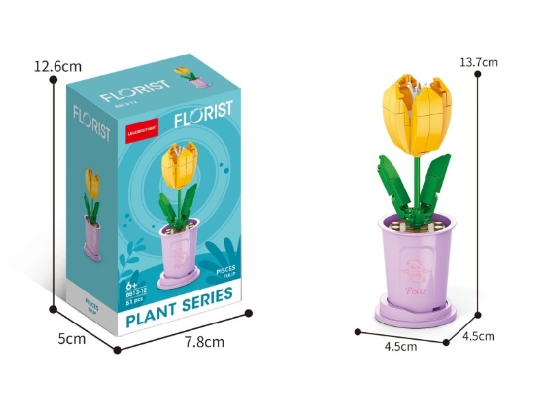 Pisces Tulips Building Blocks 51 Pcs