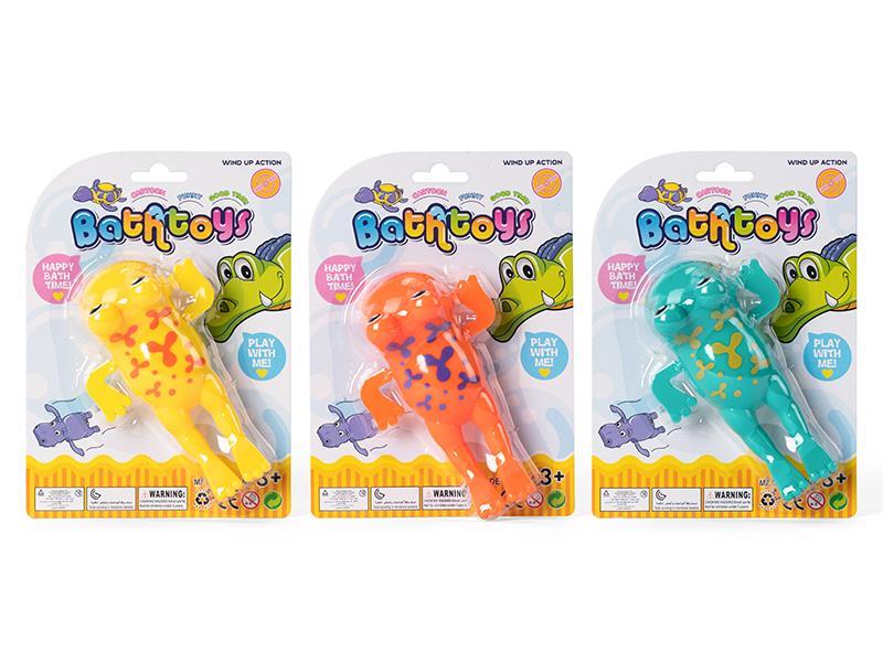 Wind Up Swimming Frog With BB Whistle