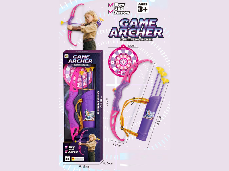 57Cm Flashing Light Bow With Arrow/Quiver + Target (Including 2 Ag13 Batteries)