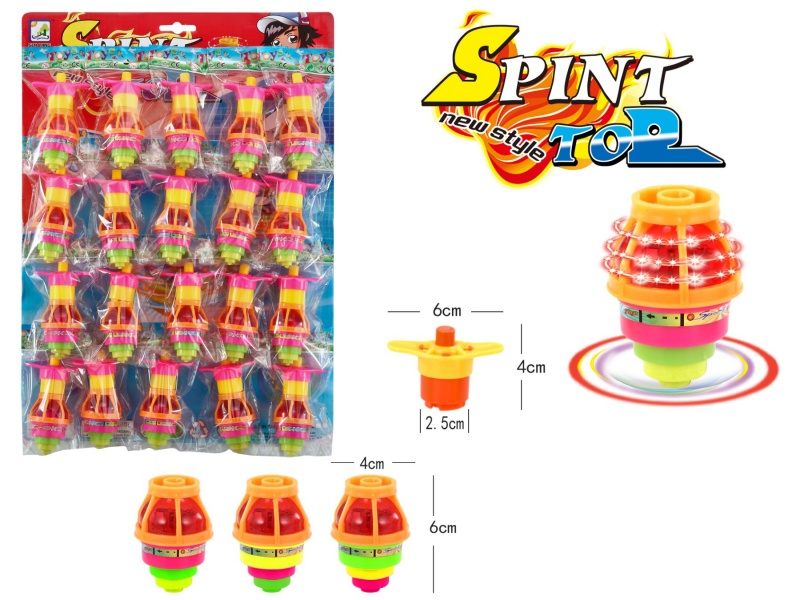 Windup Top Toy With Light
