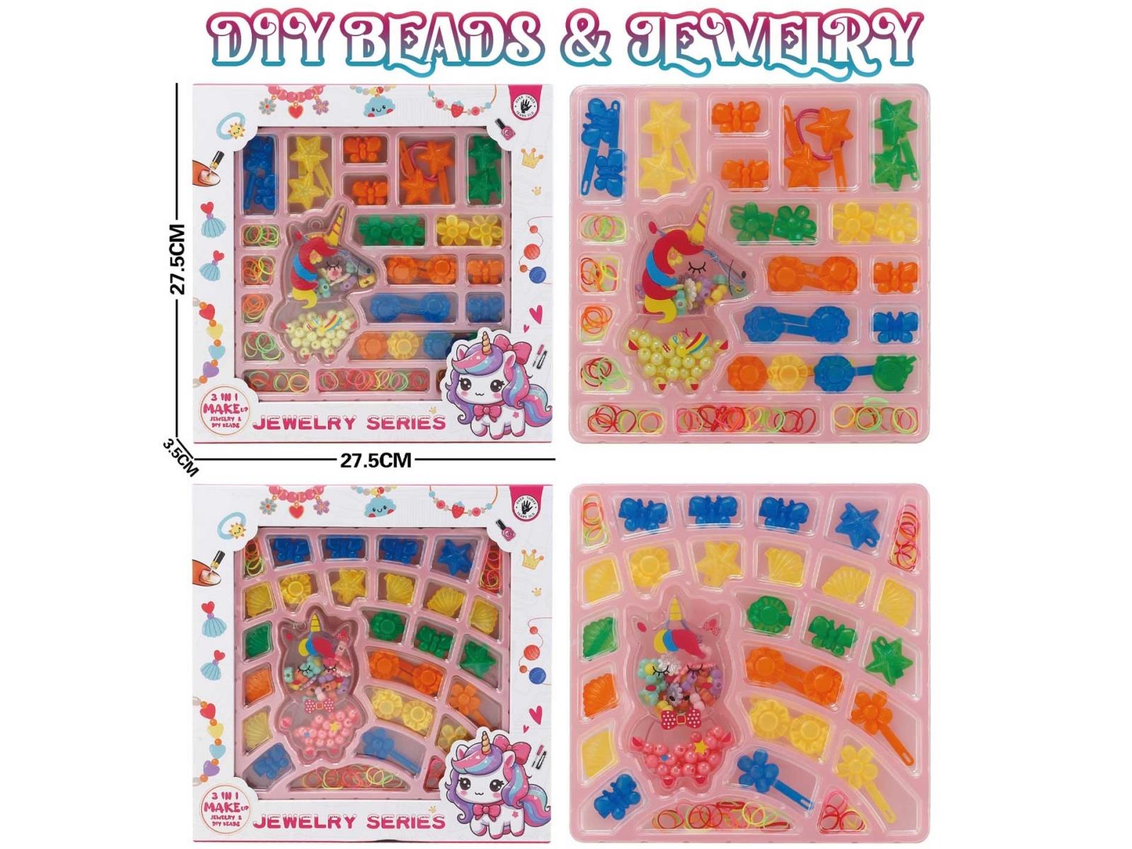 Unicorn Two-Tone Beaded + Hairpin + Rubber Band Case