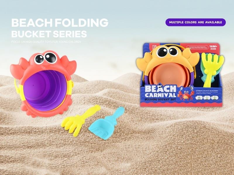 3Pcs Mini Folding Crab Bucket 2Col