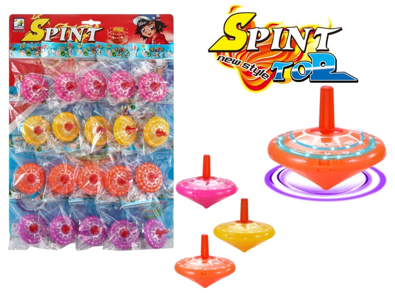 Hand Twist Lucency Top Toy With Light