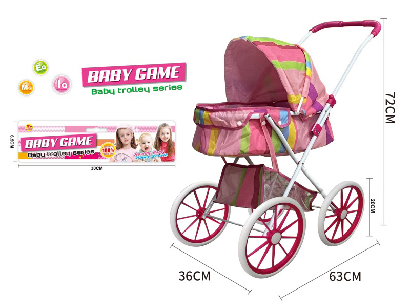 Double Layer Fabric Iron Stroller Toy(Large Wheel)