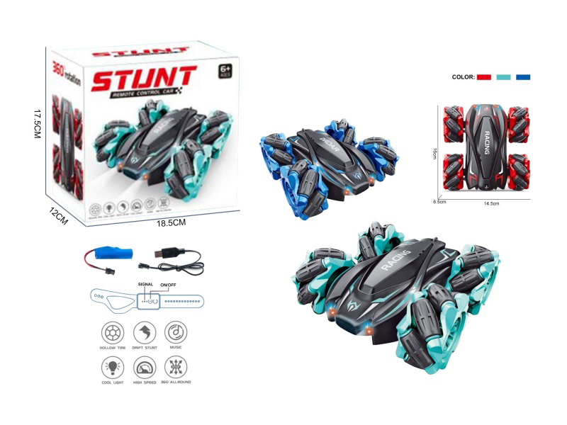 Double-Sided Stunt Remote Control Car (Handle Remote Control + Watch Remote Control)
