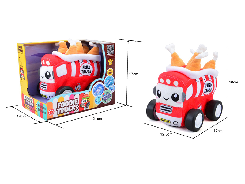 Slide Plush Vibrating Music Drumstick Truck((With Building Block Feature))