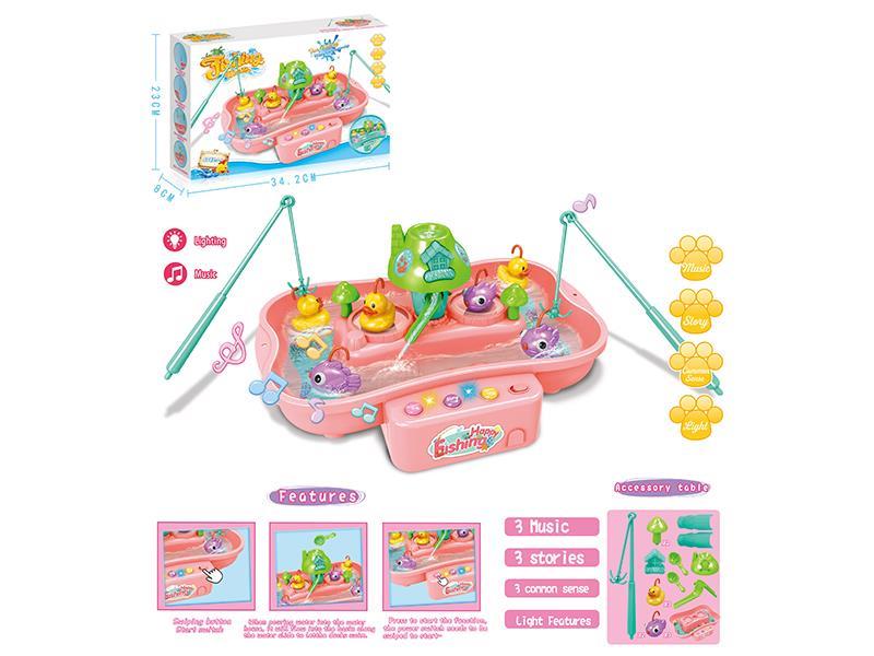 Pink Fishing Paradise(3 Yellow Duck+3 Purple Fish)