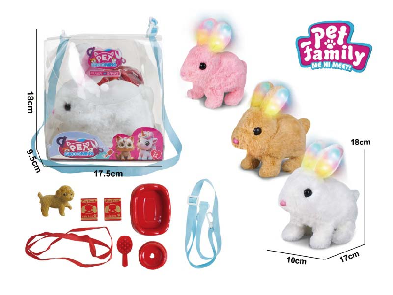 B/O Plush Walking Light Rabbit + Small Accessories 2