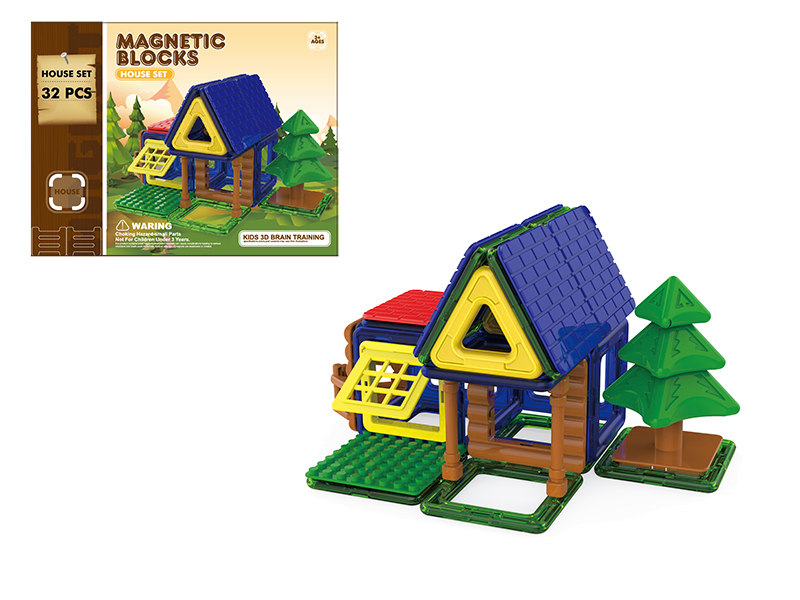 Farm House Magnetic Building Blocks 32pcs