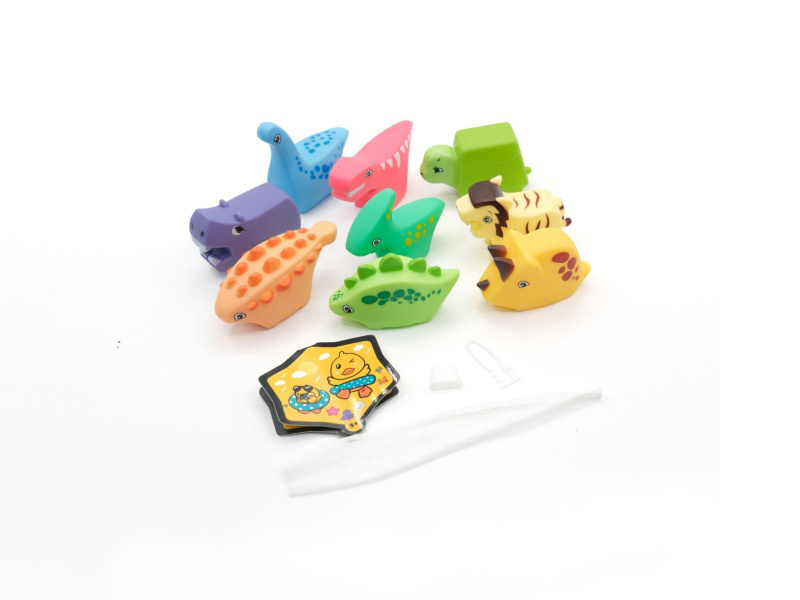 Rubber Square Animals With Bb Whistles