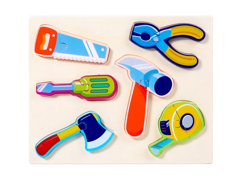 Wooden 3D Puzzle - Tools Matching