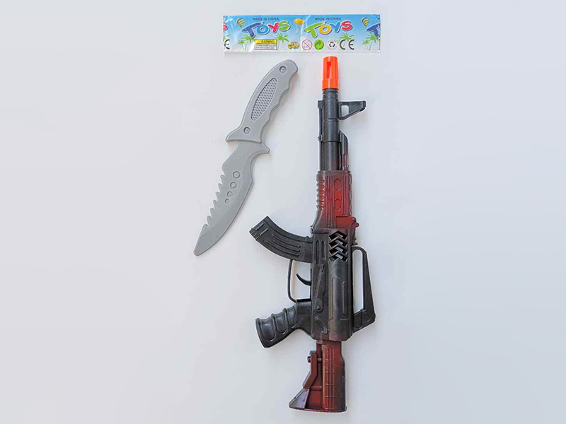 Spray-Painted Flint Gun + Army Knife