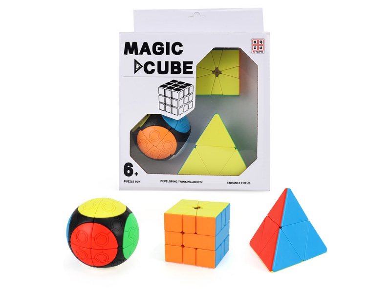 Seven-Color Football Rubik'S Cube +Sq1 Rubik'S Cube + Second-Order Pyramid