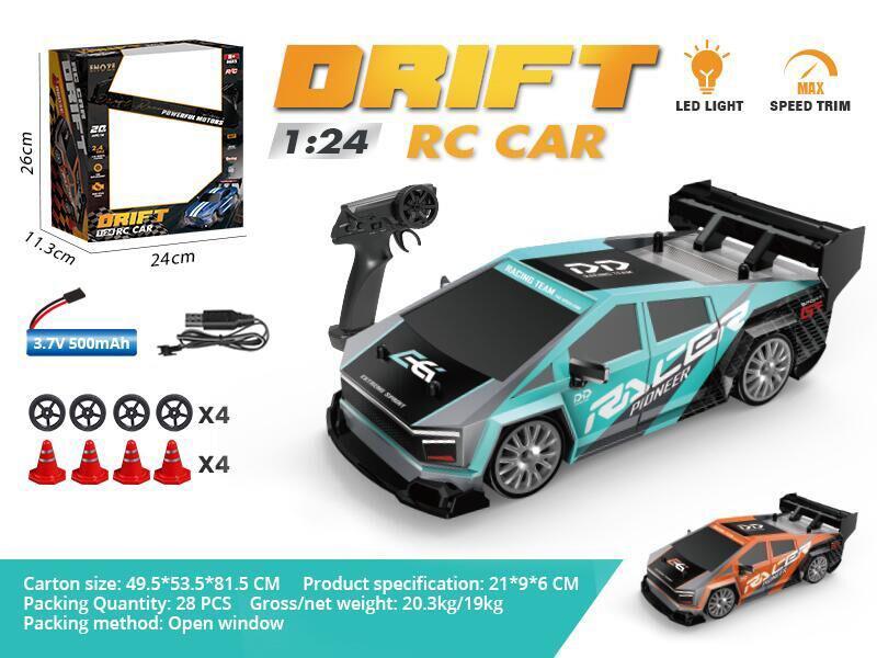 1:24 Tesla half-scale Drift Remote Control Car - Cyan/Orange