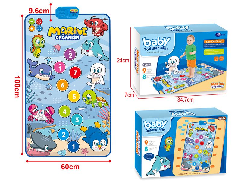Cartoon Sea Animal Pattern Baby Toddler Music Mat