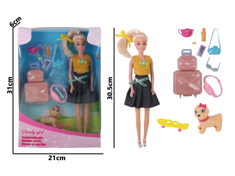 11.5-Inch Injection-Molded Hand-Blown Air Body Fashionable Travel Girl