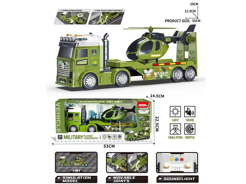 Friction Military Flatbed Transport Truck