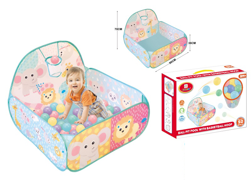 A 90CM Animal Basketball Pool With 50 Ocean Ball