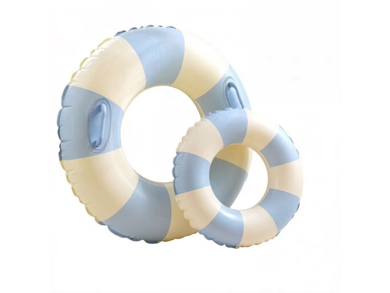 60Cm Striped Swimming Ring - Extra Thick