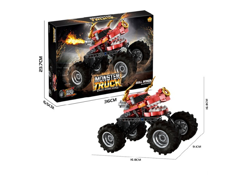 Diy Building Block Rebound Monster Bull Monster Bigfoot (With Shock Absorber)